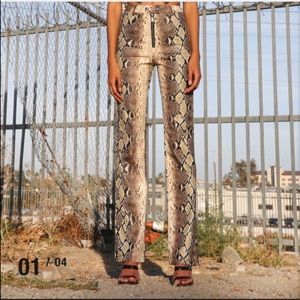 I.AM.GIA Brandy Snake Print Faux Leather Straight Pants S